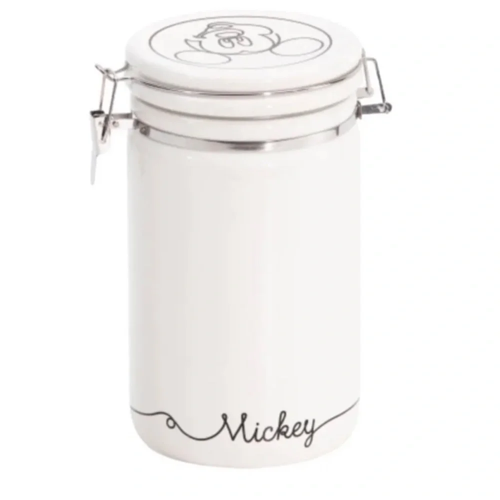 Disney Mickey Mouse 8” Linear Hinge Cookie Jar Canister Container Black …